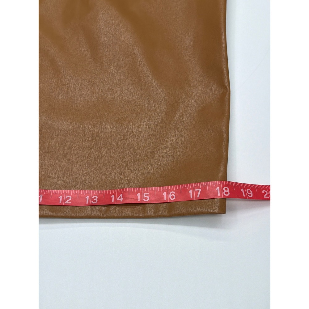 Calvin Klein Womens Faux Leather Belted Sheath‎ Dress Cognac Brown Size 8 - Picture 13 of 13